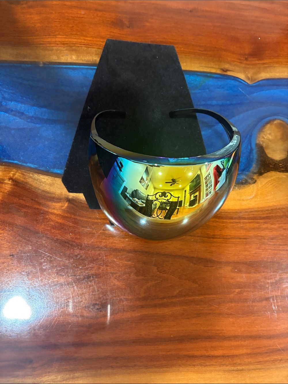 Iridescent Shield Visor Sunglasses - Multicolor Mirror